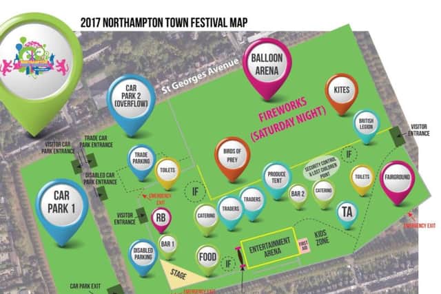 Northampton Town Festival Map 2017.