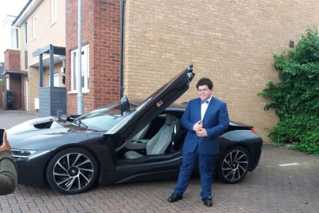 Junior was chauffeur driver to his prom by BMW Wollaston.