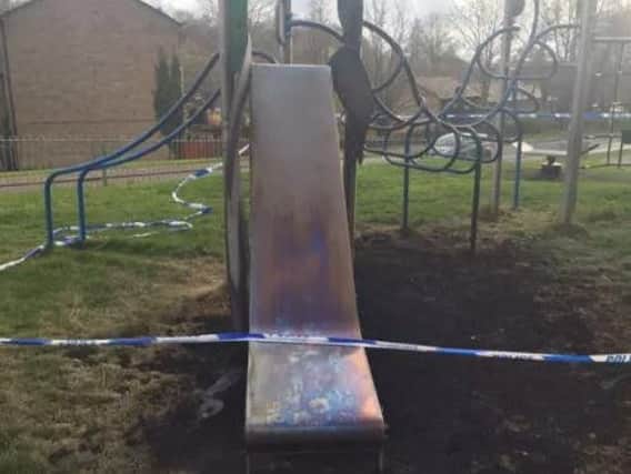 The Goldings play area was vandalised by yobs back in March this year.