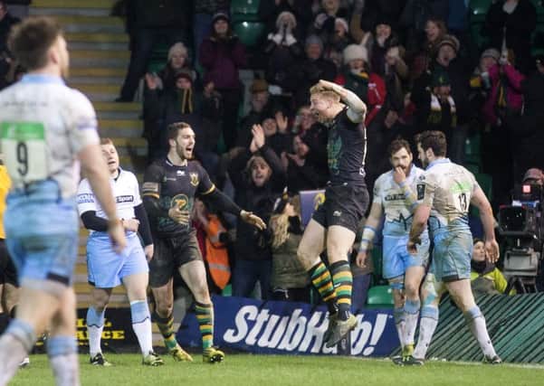 Harry Mallinder scored the winning try the last time Saints met Glasgow (picture: Kirsty Edmonds)