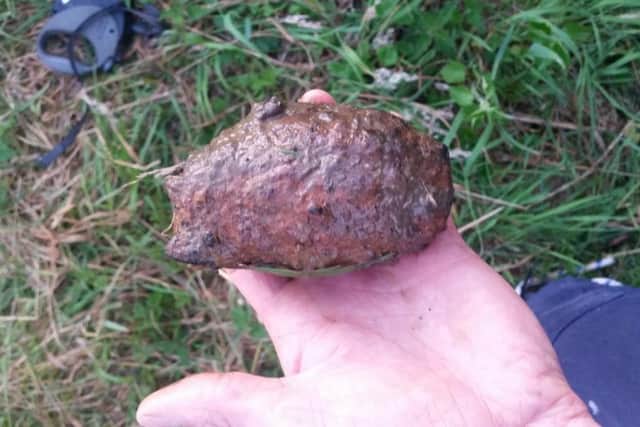Tim Whiting discovered the grenade between Chapel Brampton and Brixworth.