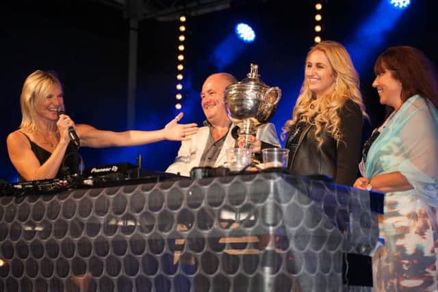 Radio 2 star Jo Whiley, left, at the post-race entertainment