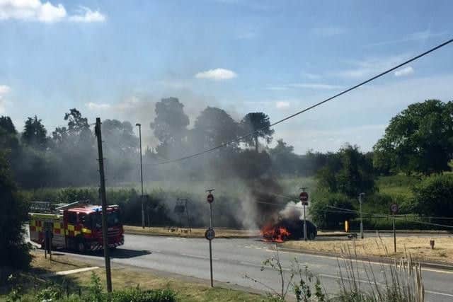 The A45 was closed in both directions at about 9.30am.
