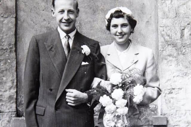 The pair were wed in Yardley Gobion Congregational Church back in 1957.
