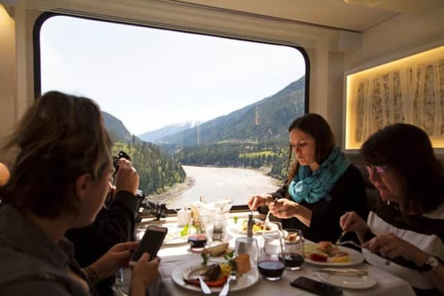 The Rocky Mountaineer offers a fine dining experience.