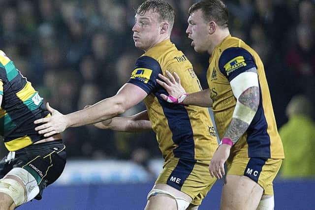 Mitch Eadie (centre) is ready to step up at Saints