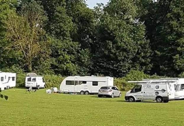 Travellers at Delapre Abbey Park earlier this week