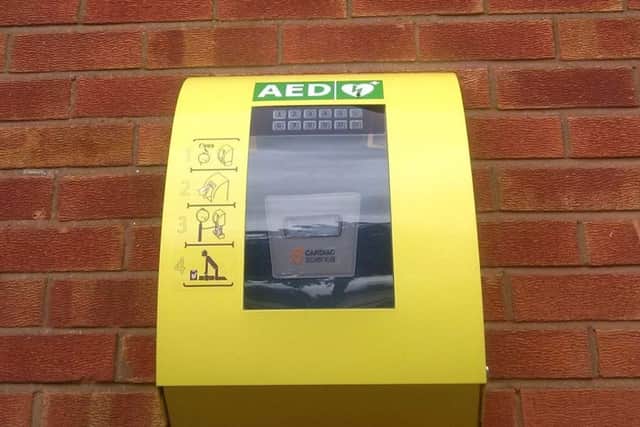 The new defibrillator in place