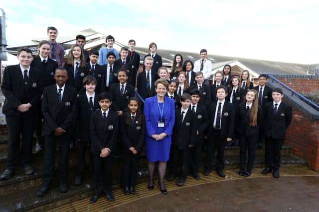 Executive Principal Victoria Bishop celebrating the school's outstanding Ofsted status in January, 2015. While the school was roundly praised in its last report, there are calls for the directors to justify the principal's £180k wage.