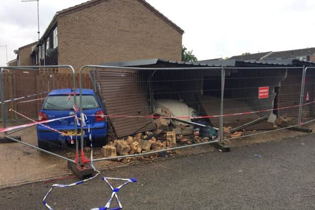 Barriers have been put up to prevent access to the garages.