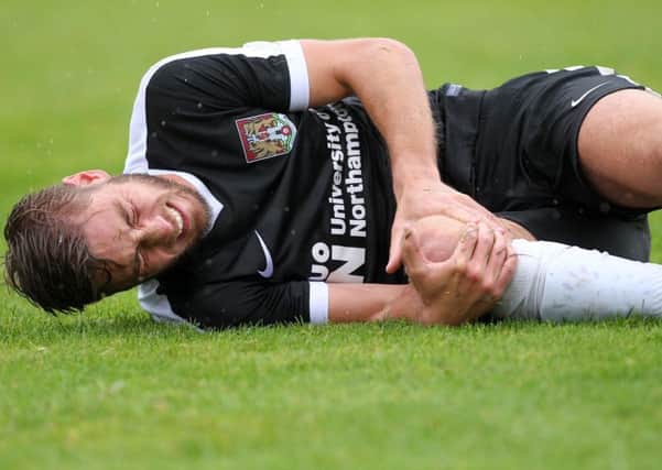 Sam Foley suffered an ankle injury against Kettering Town on Saturday, but will not require surgery (Pictures: Sharon Lucey)