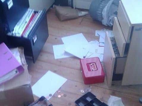 The inside of the NCTLC charity following the raid.