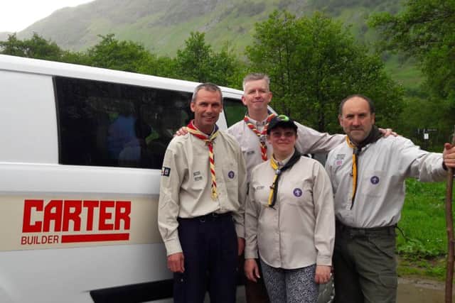 1st Blisworth Scouts Three Peaks Challenge team: Steven Smith, Pete Rock, Steve Watkins and Michelle Watkins