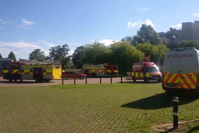 Police and fire were called to the River Nene near Wellingborough this morning (picture by PCSO Paul Hurst)