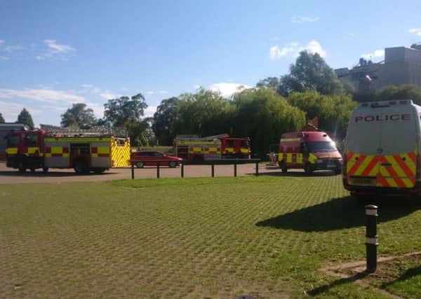 Police and fire were called to the River Nene near Wellingborough this morning (picture by PCSO Paul Hurst)