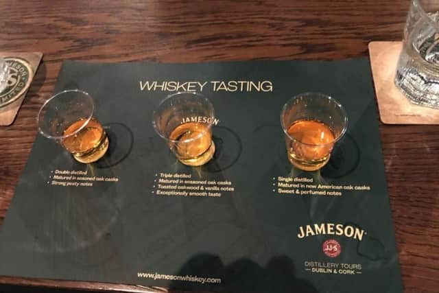 Whiskey tasting at Jameson's Distillery
