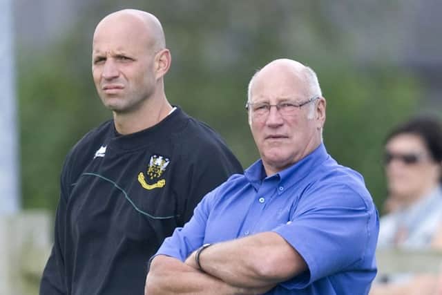 Dusty Hare with Saints director of rugby Jim Mallinder