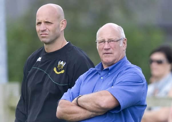 Dusty Hare with Saints director of rugby Jim Mallinder