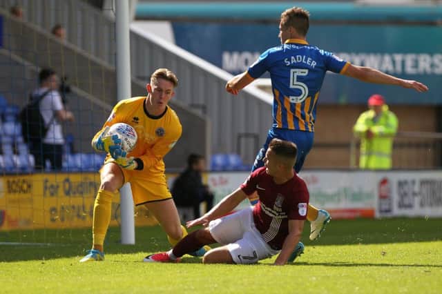 Billy Waters in action for the Cobblers on Saturday