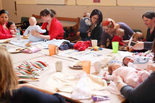 Mums and babies at the former Baby Caf in Wellington Street.