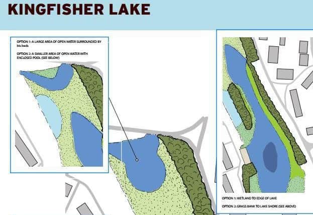 Part of the plans for Kingfisher Lake.