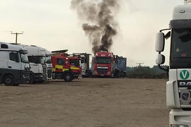 Dozens of drivers had to be evacuated from the A4500 truckstop.