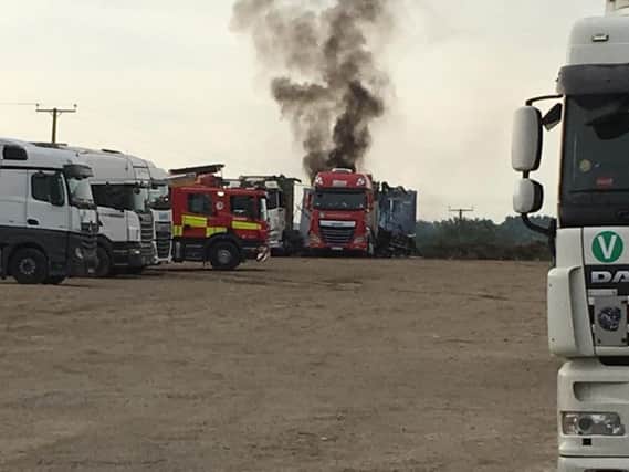 Dozens of drivers had to be evacuated from the A4500 truckstop.
