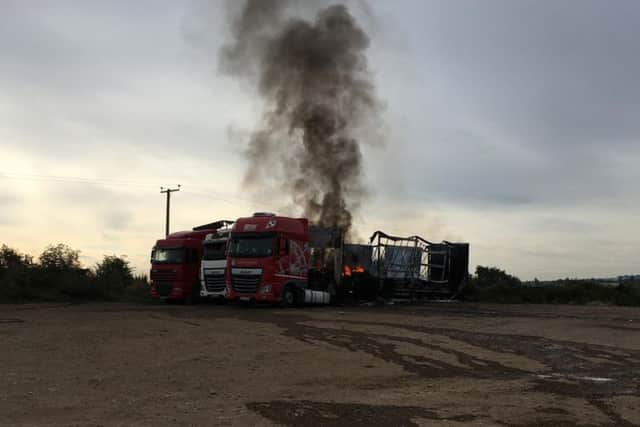 A lorry caught fire at the A4500 truckstop at around 4am this morning.