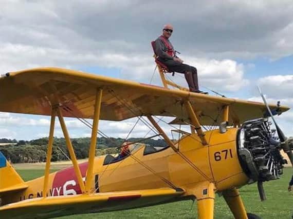Fred Samwell carried out his first wing walk at the weekend - aged 87.