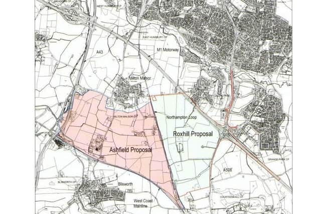A map showing both rail depot proposals