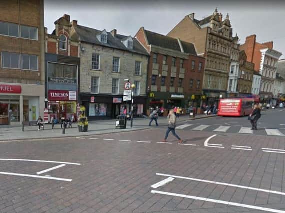 A man was assaulted while queuing at McDonald's in The Drapery.