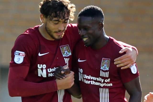 ON TARGET - Matt Crooks and Leon Barnett scored the goals as the Cobblers drew 2-2 at Southend United at Roots Hall (Pictures: Sharon Lucey)