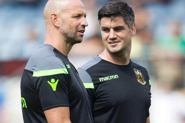 Mark Hopley (right) is enjoying his role as Saints' defence coach (picture: Kirsty Edmonds)