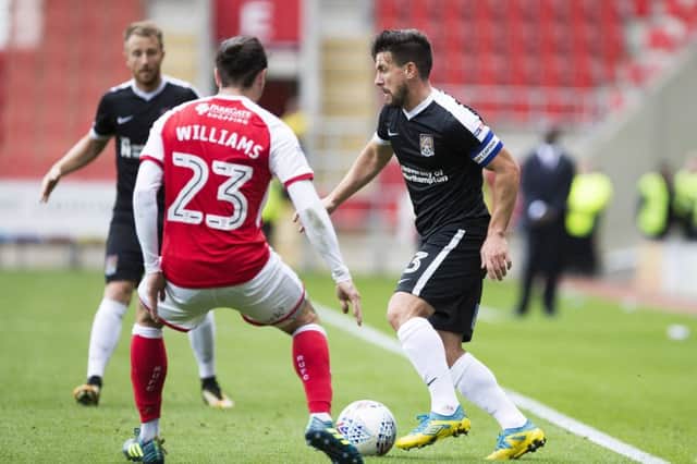 David Buchanan on the ball during Saturday's defeat to Rotherham. Pictures: Kirsty Edmonds