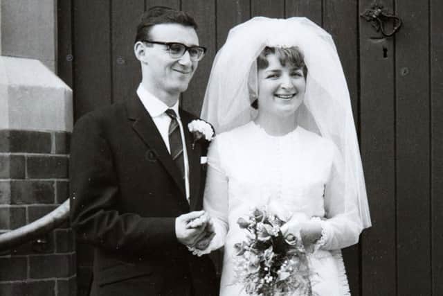The couple on their wedding day in 1967. They both remember their reception in Chapel Brampton, which only cost about 51 in total.
