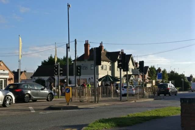 The collision by The Sevens pub this morning.