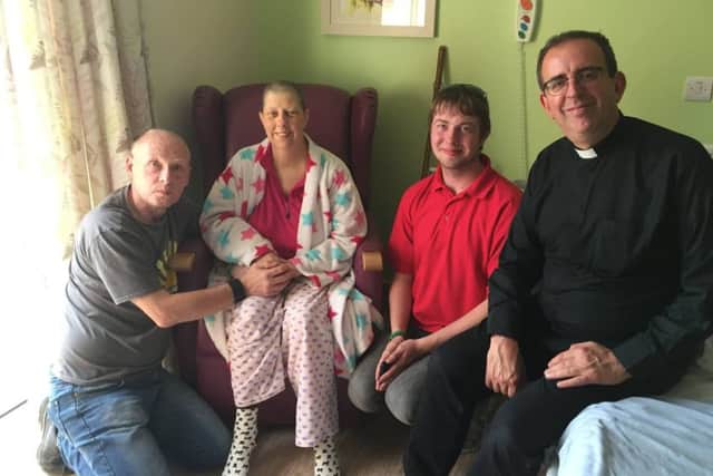 Mick and Mandy Bryant with son Nathan Bryant and Rev Richard Coles.