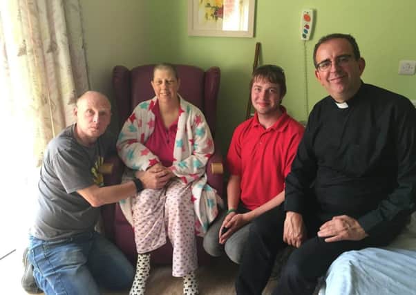 Mick and Mandy Bryant with son Nathan Bryant and Rev Richard Coles.