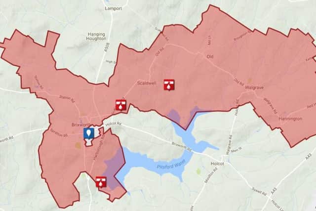 Britxworth, Scaldwell, Old, Walgrave and Hannington are without water this morning.