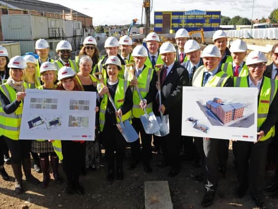 Developers, HB villages have started work on the new Balmoral Place home. Pictured with leader of Northampton Borough Council, Jonathan Nunn (middle).