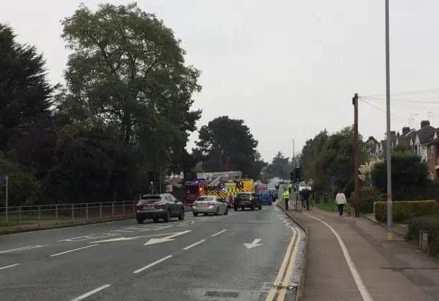 Emergency services in Kettering Road, Northampton