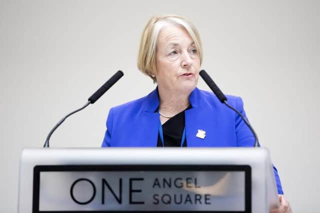 Leader of the County Council Heather Smith at the opening of One Angel Square, the new headquarters.