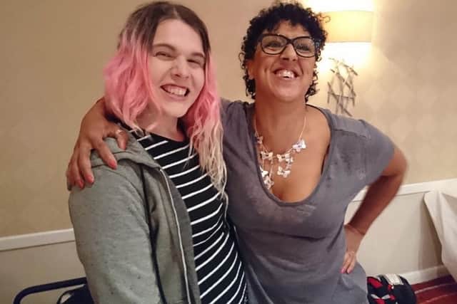Canadian Author and cartoonist of 'Assigned Male' comics, Sophie Labelle with QTiP founder, Lne.