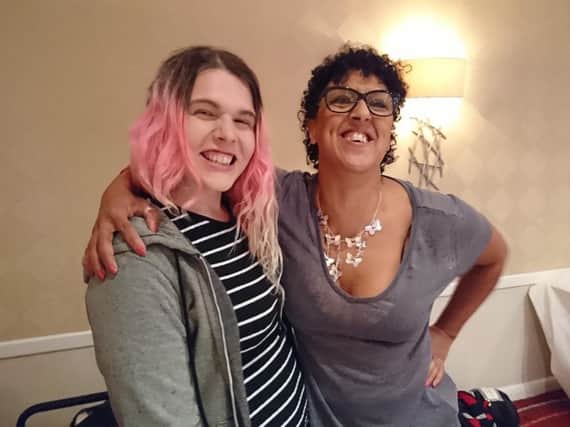 Canadian Author and cartoonist of 'Assigned Male' comics, Sophie Labelle with QTiP founder, Lne.