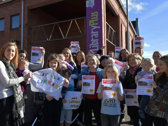 Campaigners stood side-by-side to say no to cuts, which could affect Kingsthorpe library.