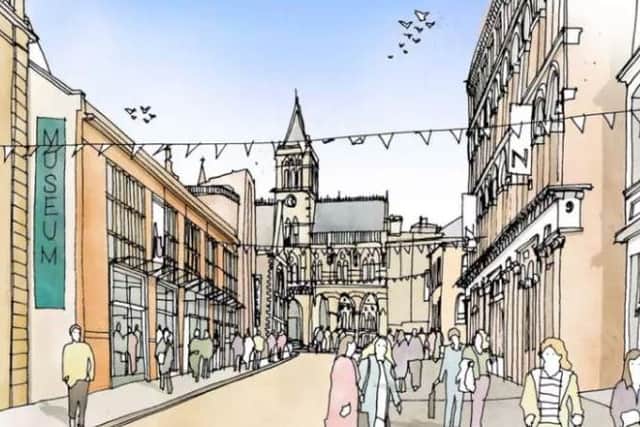 An artists' impression of the revamped museum in Guildhall Road.