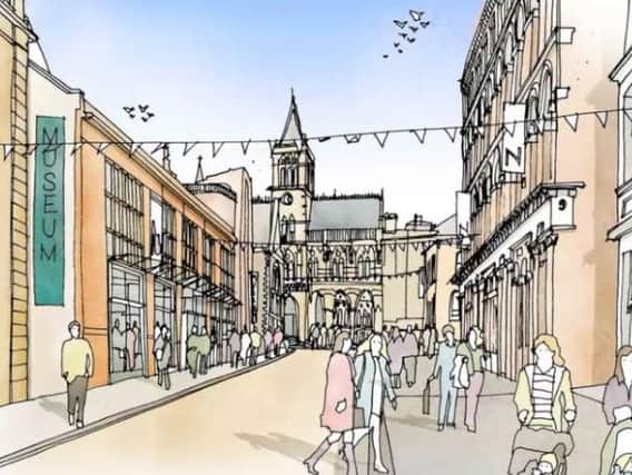 An artists' impression of the revamped museum in Guildhall Road.