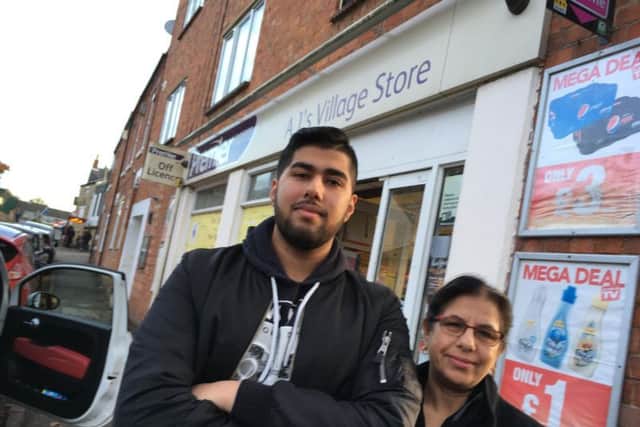 Ajay Bajwa and his mum Davinder Kaur were at their family store in Wootton when a robber burst in carrying a BB gun.