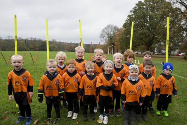 The boys line up in their new sponsored gear.