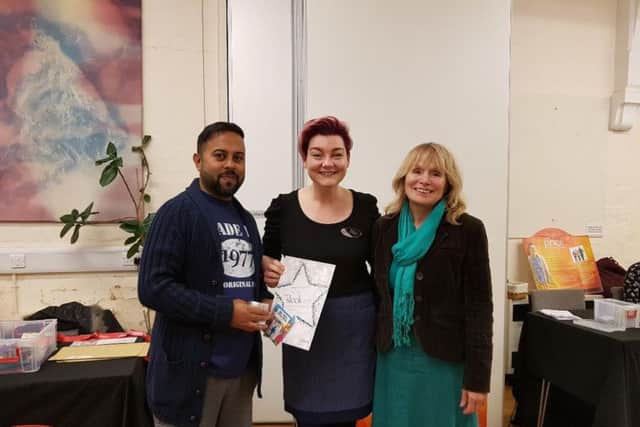 L-R: Ash Kalyan, Avril Moore, councillor, Julie Davenport.